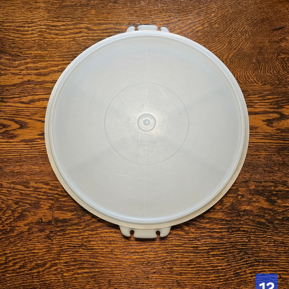 Vintage Tupperware Susan Divided Serving Tray Seal 224-5 White 12.5 Inch Round